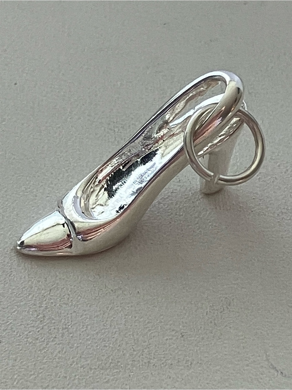 Silver High Heel Shoe Charm Pendant